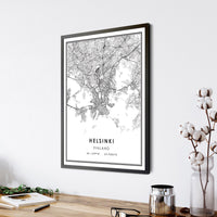 
              Helsinki, Finland Modern Style Map Print 
            