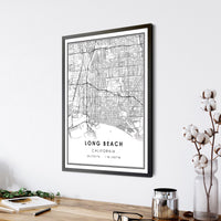 Long Beach, California Modern Map Print 