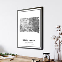 South Dakota, United States Modern Style Map Print