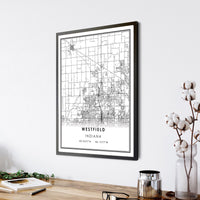 
              Westfield, Indiana Modern Map Print
            