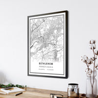 
              Bethlehem, Pennsylvania Modern Map Print 
            