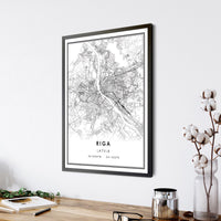 
              Riga, Latvia Modern Style Map Print
            