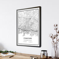 
              Stamford, Connecticut Modern Map Print 
            