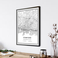 Stamford, Connecticut Modern Map Print 