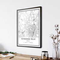 
              Cuyahoga Falls, Ohio Modern Map Print 
            
