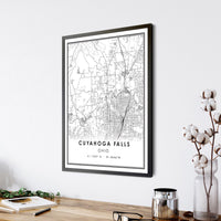 Cuyahoga Falls, Ohio Modern Map Print 