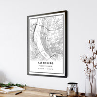 Harrisburg, Pennsylvania Modern Map Print 