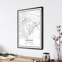 
              Lakeside, California Modern Map Print 
            