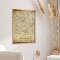 
              Lansdale, Pennsylvania Vintage Style Map Print 
            