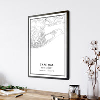 Cape May, New Jersey Modern Map Print 