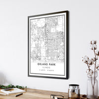 Orland Park, Illinois Modern Map Print 