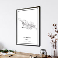 
              Georgia, Asia Modern Style Map Print 
            