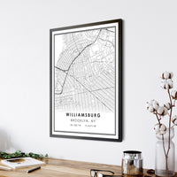 
              Williamsburg, Brooklyn Modern Map Print
            