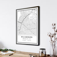 Williamsburg, Brooklyn Modern Map Print