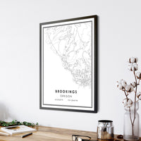 
              Brookings, Oregon Modern Map Print 
            