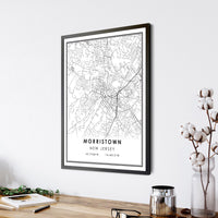 Morristown, New Jersey Modern Map Print 