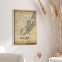 
              Burlington, Ontario Vintage Style Map Print
            