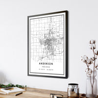 Anderson, Indiana Modern Map Print 