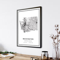 
              Washington, United States Modern Style Map Print 
            