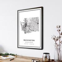 Washington, United States Modern Style Map Print 