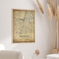 
              Brentwood, Tennessee Vintage Style Map Print 
            