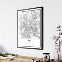 
              Rome, Italy Modern Style Map Print 
            