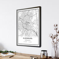 
              Oldenburg, Germany Modern Style Map Print 
            