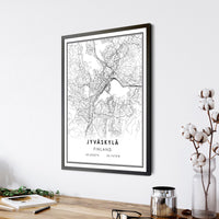 Jyvaskyla, Finland Modern Style Map Print 