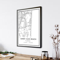 
              Sunny Isles Beach, Florida Modern Map Print 
            