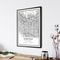 
              Sunnyvale, California Modern Map Print
            