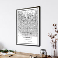 Sunnyvale, California Modern Map Print