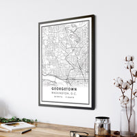
              Georgetown, Washington DC Modern Map Print 
            