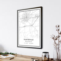 
              Platteville, Wisconsin Modern Map Print 
            