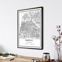 
              Memphis, Tennessee Modern Map Print 
            