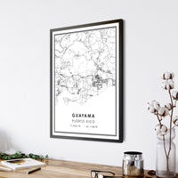 
              Guayama, Puerto Rico Modern Style Map Print
            