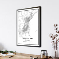 Thunder Bay, Ontario Modern Style Map Print