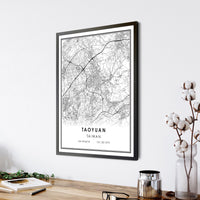 
              Taoyuan, Taiwan Modern Style Map Print 
            