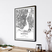 Montreal, Quebec Modern Style Map Print 