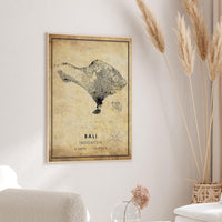 
              Bali, Indonesia Vintage Style Map Print 
            