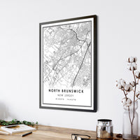 North Brunswick, New Jersey Modern Map Print 