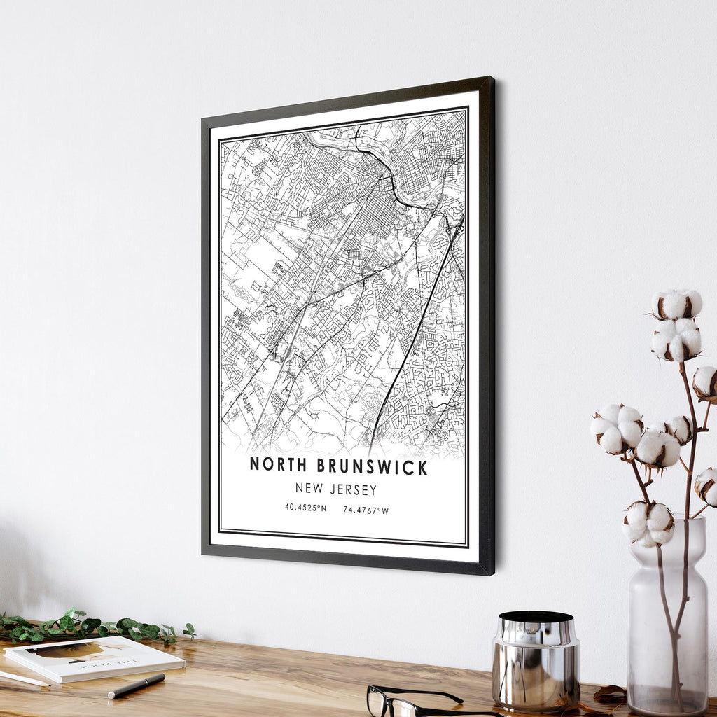 North Brunswick, New Jersey Modern Map Print 