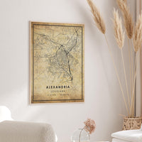 
              Alexandria, Louisiana Vintage Style Map Print 
            