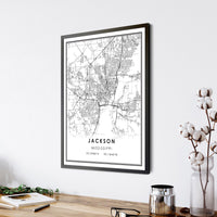
              Jackson, Mississippi Modern Map Print 
            