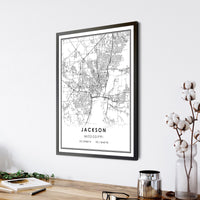 Jackson, Mississippi Modern Map Print 