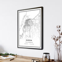 Eureka, California Modern Map Print 