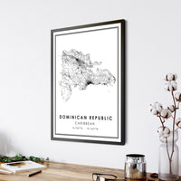 
              Dominican Republic, Caribbean Modern Style Map Print 
            