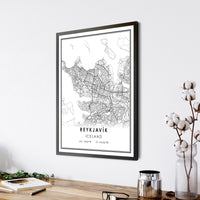 
              Reykjavik, Iceland Modern Style Map Print
            