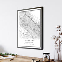 
              Palo Alto, California Modern Map Print 
            