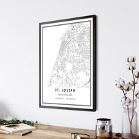 
              St. Joseph, Michigan Modern Map Print 
            