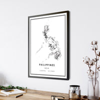 Philippines, Asia Modern Style Map Print 